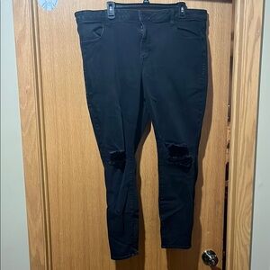 Women's American Eagle Stretch Black Distressed Jeans